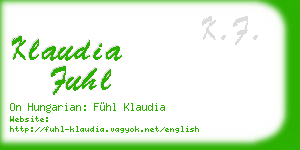 klaudia fuhl business card