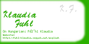 klaudia fuhl business card